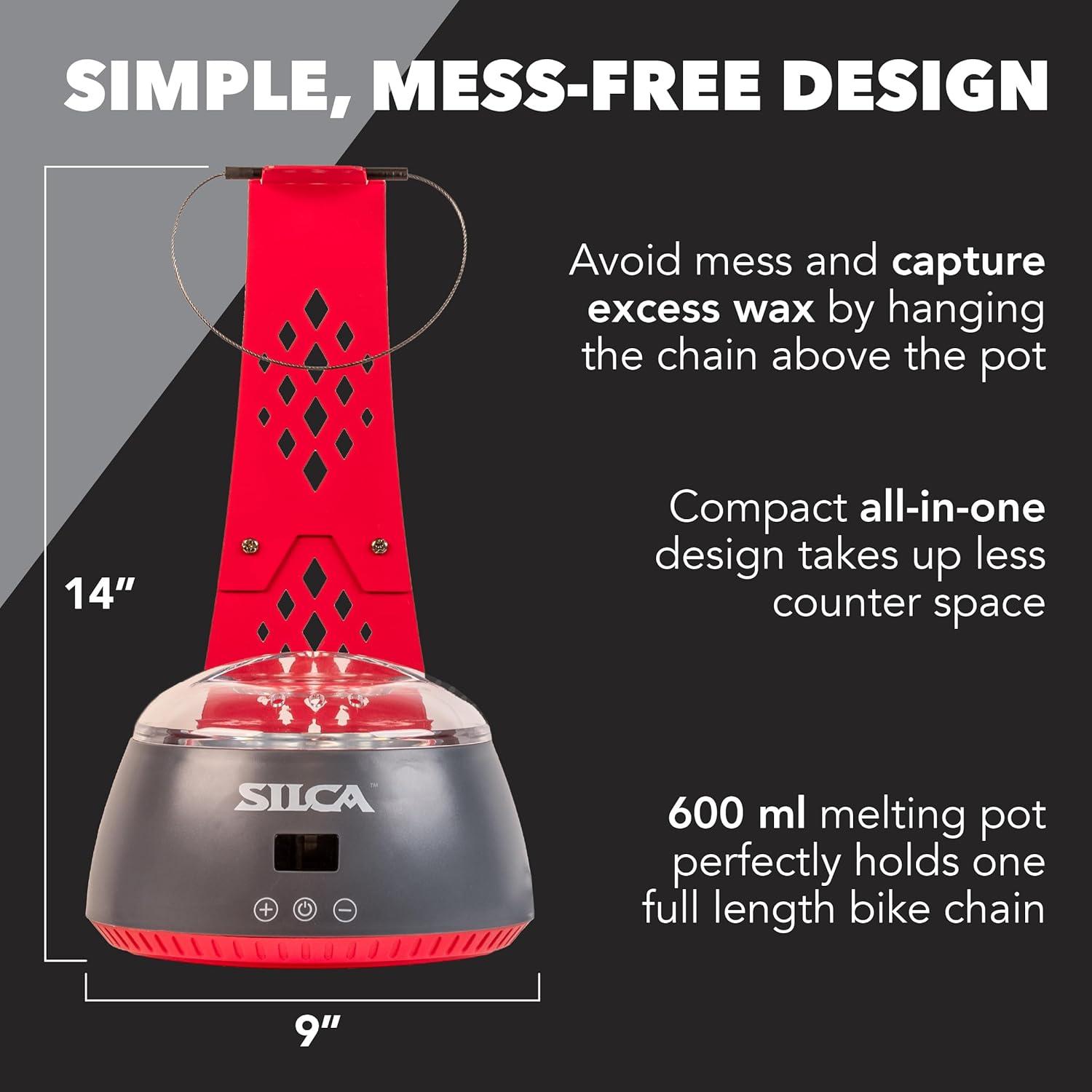 image:imageSILCA Bicycle Chain Wax Melting System Simple MessFree Bike Chain Waxing Pot 600ml with Precise Temperature Control Integrated Cooling Rack and Quick Melting Technology