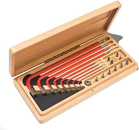 image:imageSILCA HXONE Home Allen Key Set L Wrench Tool KIT Texture Coated Swiss tool Steel Magnetic 6mm Driver for included 14 bits Metric HEXTORX CNC machined Wood Case