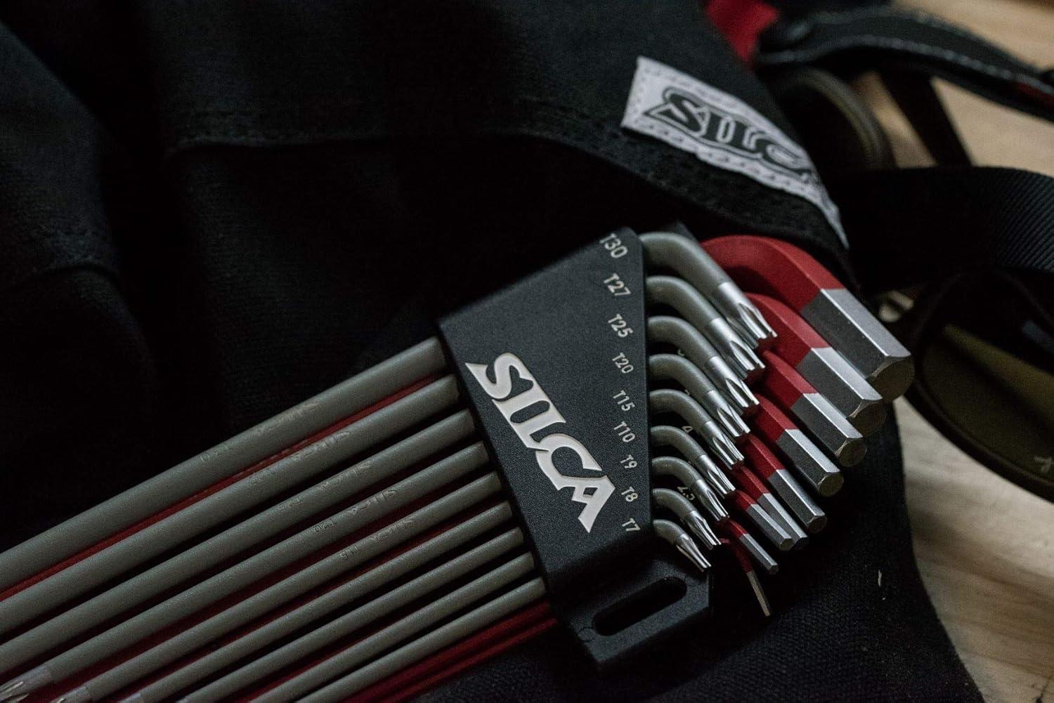 image:imageSILCA HXTWO Heavy Duty Essential Metric Hex and Torx Set Torx 7 T30 Hex 15 H10 Color Powder coated Red and Grey texture non slip grip Swiss tool steel L wrench Allen key