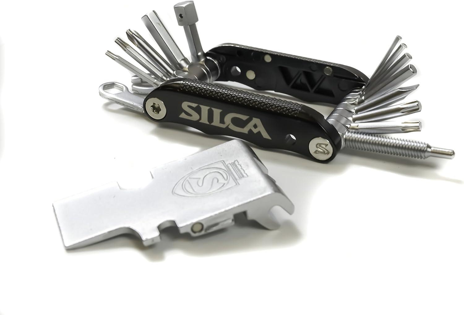 image:imageSILCA TREDICI MultiTool 13 tools minimalistic focus steel multi tools with hardened chrome finish aluminum side bars with master link magnetic storage HEXTORXPHILLIPSPad spacer 105gIAK VENTI 20 tools