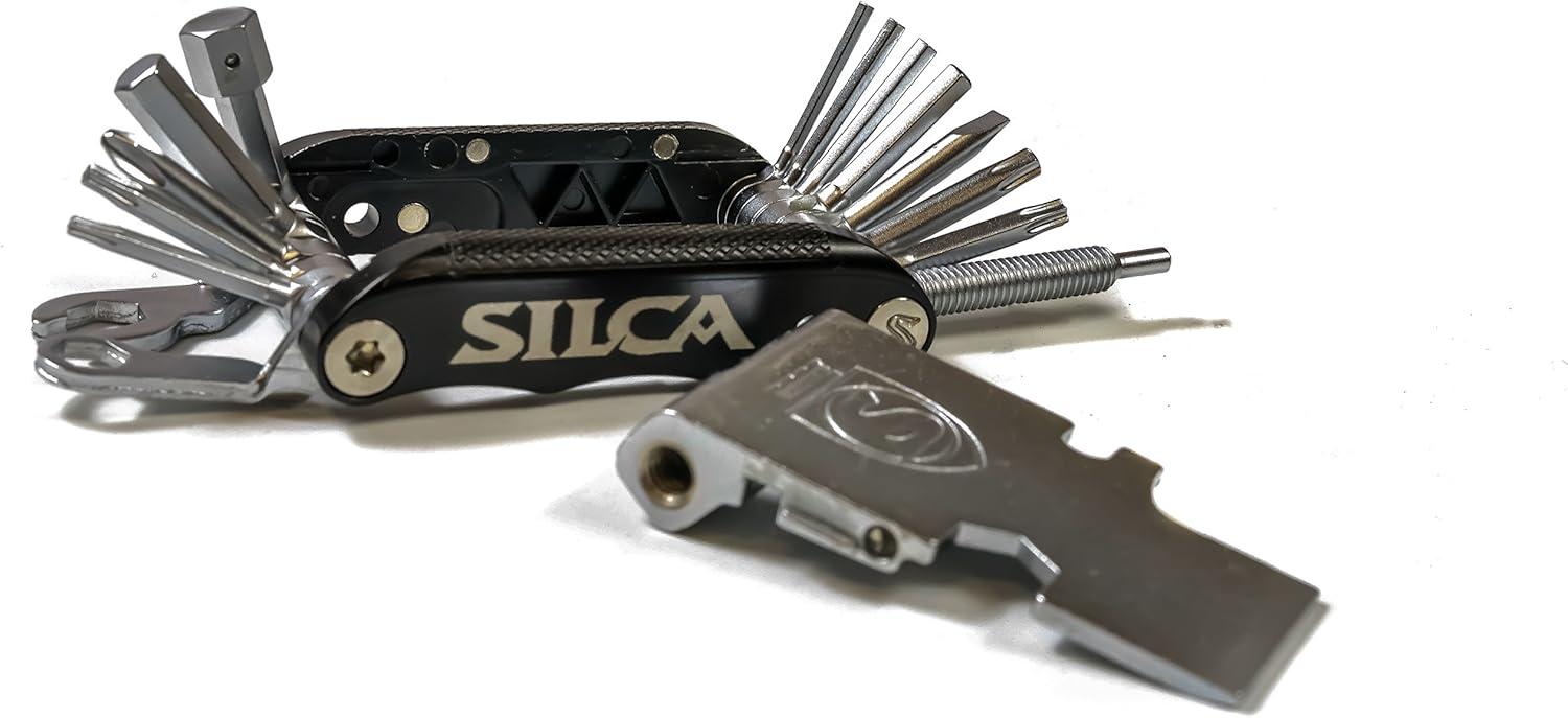 image:imageSILCA TREDICI MultiTool 13 tools minimalistic focus steel multi tools with hardened chrome finish aluminum side bars with master link magnetic storage HEXTORXPHILLIPSPad spacer 105gIAK VENTI 20 tools