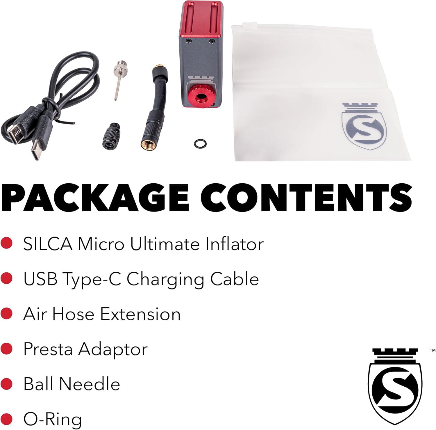 image:imageSILCA ELETTRICO Electric Bike Pump Digital Bicycle Tire Pump with Auto ShutOff USBC Rechargeable UltraLight amp TSACompliant for Travel Universal CompatibilityMicro