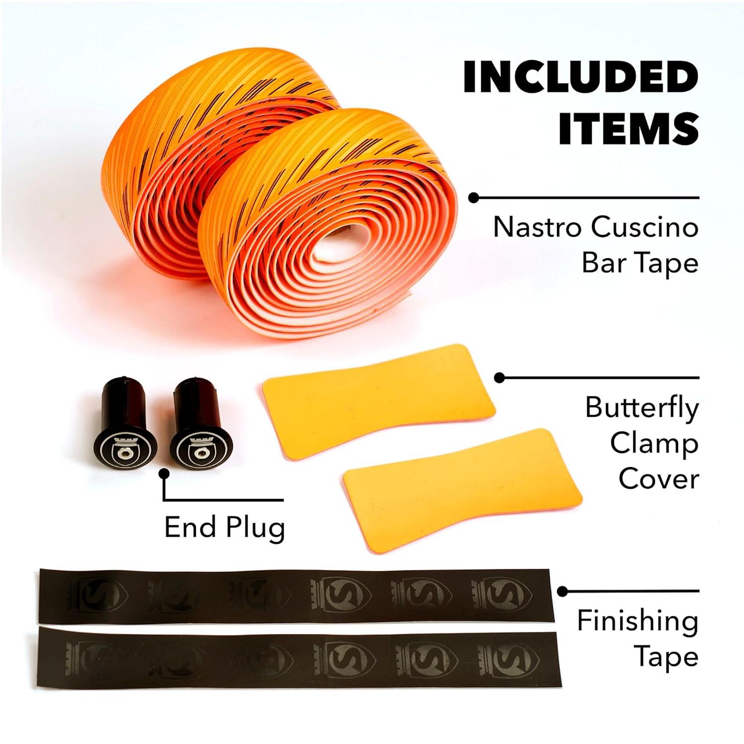 image:imageSILCA Nastro Cuscino Bike Handlebar Tape Cyan Blue 375mm Extra Thick Bike Bar Tape Comes with Aluminum End Plugs amp Installation Kit Durable Comfortable and VibrationDampingBlack