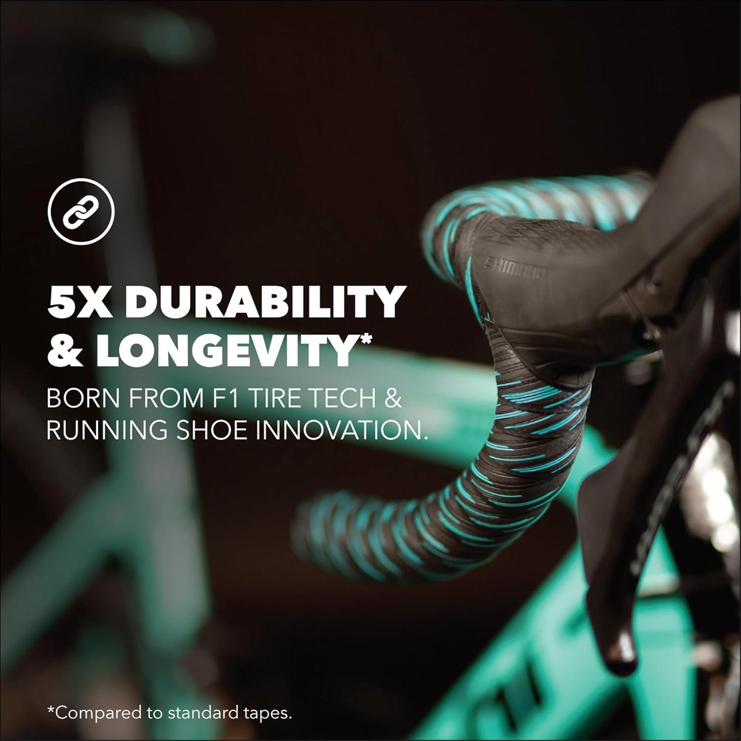 image:imageSILCA Nastro Cuscino Bike Handlebar Tape Cyan Blue 375mm Extra Thick Bike Bar Tape Comes with Aluminum End Plugs amp Installation Kit Durable Comfortable and VibrationDampingBlack