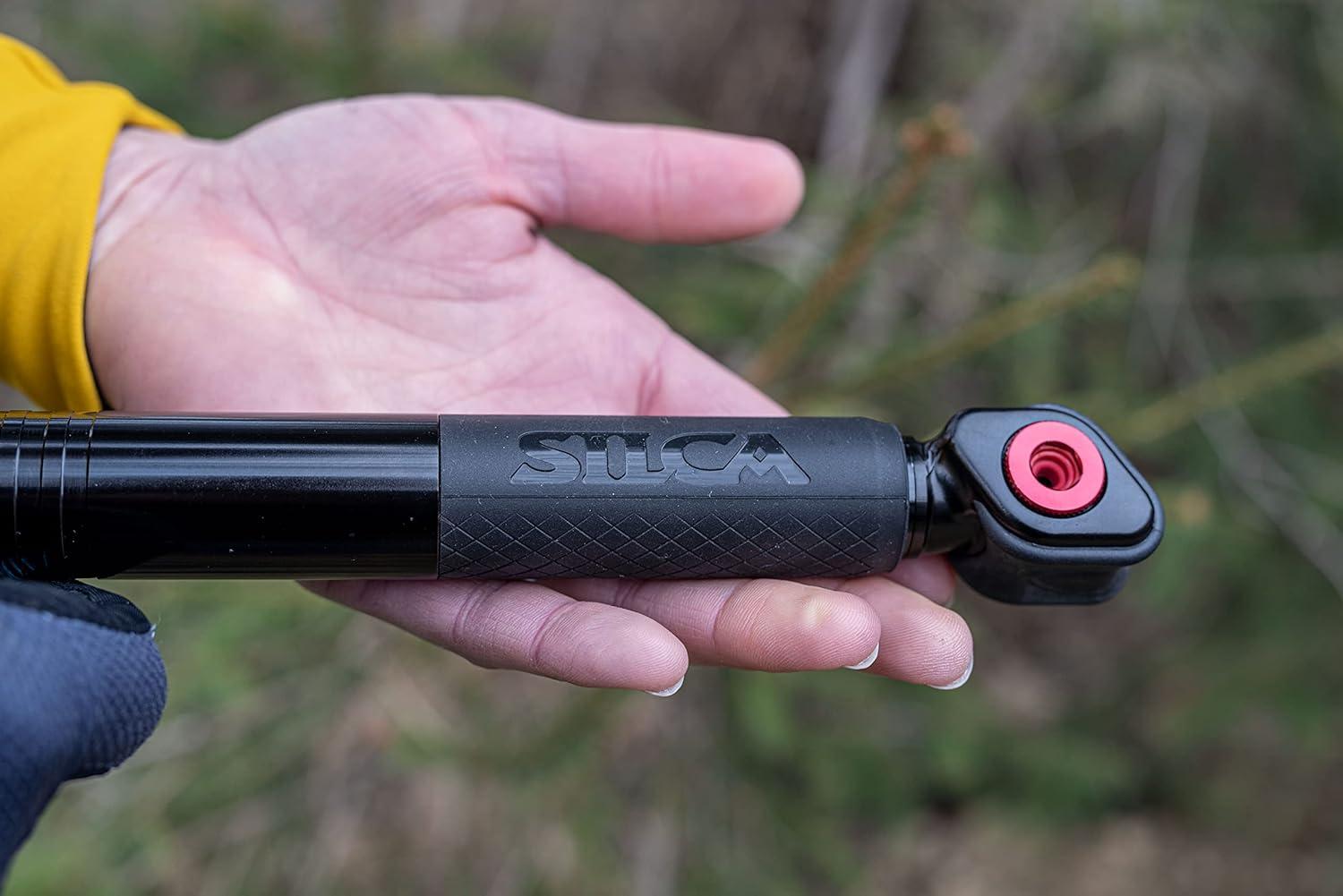 image:imageSILCA Pocket Impero Ultimate V2 Presta only mini Bike Pump 100 PSI Pressure LeverLess Design mini Pump Bike Designed for a Jersey or Pack Pocket Alloy Construction Italian Leather Gasket