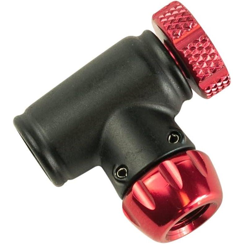 image:imageSILCA EOLO IV Co2 Regulator Compact Design with Turn Screw Control Valve Presta and Schrader Compatible Universal Co2 Cartridge ThreadRed Black