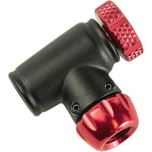 image:imageSILCA EOLO IV Co2 Regulator  Compact Design with Turn Screw Control Valve  Presta and Schrader Compatible  Universal Co2 Cartridge ThreadRed  Black