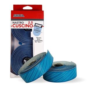 image:imageSILCA Nastro Cuscino Bike Handlebar Tape Cyan Blue 375mm  Extra Thick Bike Bar Tape Comes with Aluminum End Plugs amp Installation Kit  Durable Comfortable and VibrationDampingCyan Blue