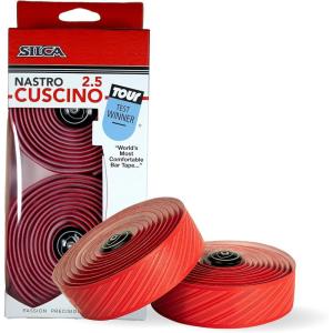 image:imageSILCA Nastro Cuscino Bike Handlebar Tape Cyan Blue 375mm  Extra Thick Bike Bar Tape Comes with Aluminum End Plugs amp Installation Kit  Durable Comfortable and VibrationDampingRed