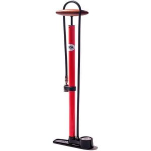 image:imageSILCA Pista Floor Pump Red with Black Single Sided Base and SILCA Presta Chuck and Threaded Schrader Chuck