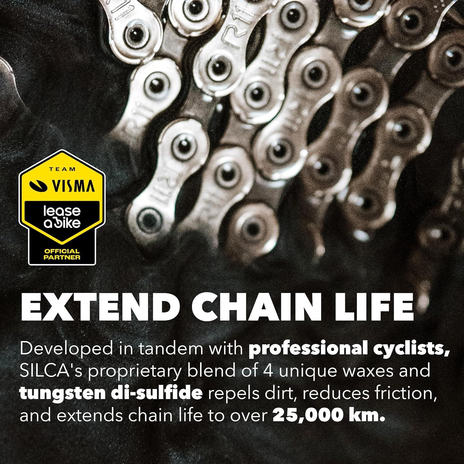 image:imageSILCA Secret Bike Chain Wax Blend 500g Hot Melt Wax Bicycle Chain Lube with Nano Tungsten Disulfide The Fastest Lubricant On The Market Easy Boiler Bag Application